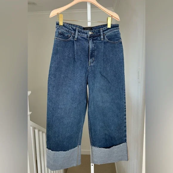 NWT Banana Republic Wide Leg Crop Cuffed Jeans Size 28/6 - Picture 3 of 11